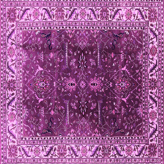 Square Machine Washable Oriental Pink Industrial Rug, wshurb3253pnk