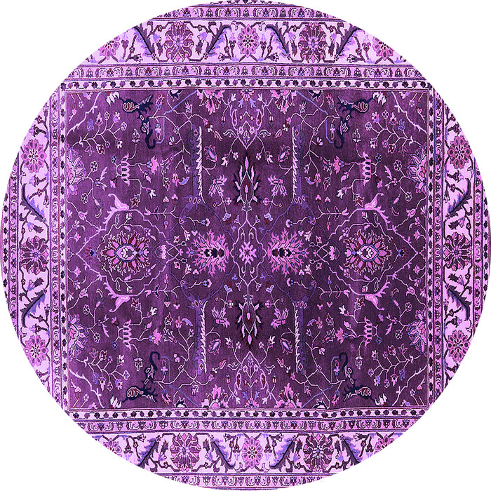 Round Oriental Purple Industrial Rug, urb3253pur
