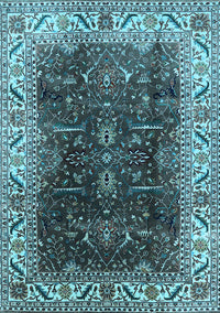 Oriental Light Blue Industrial Rug, urb3253lblu