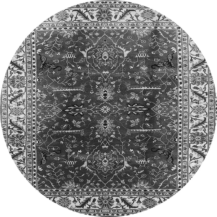 Round Oriental Gray Industrial Rug, urb3253gry