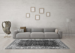 Machine Washable Oriental Gray Industrial Rug in a Living Room,, wshurb3253gry