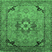 Square Oriental Emerald Green Industrial Rug, urb3254emgrn