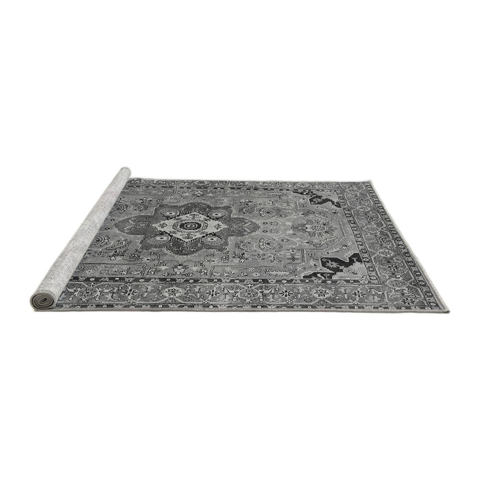 Sideview of Machine Washable Oriental Gray Industrial Rug, wshurb3254gry