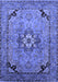 Machine Washable Oriental Blue Industrial Rug, wshurb3254blu