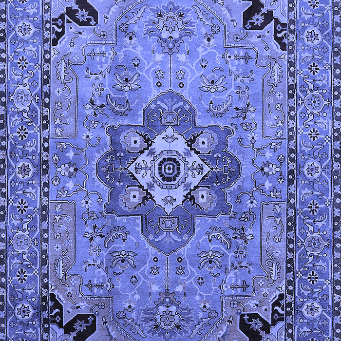 Machine Washable Oriental Blue Industrial Rug, wshurb3254blu