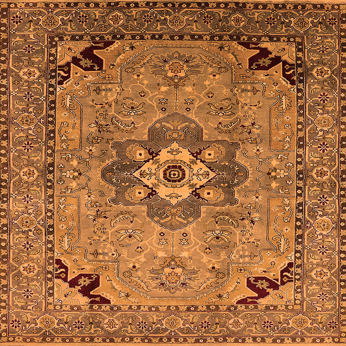 Square Oriental Orange Industrial Rug, urb3254org