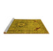 Sideview of Machine Washable Oriental Yellow Industrial Rug, wshurb3254yw