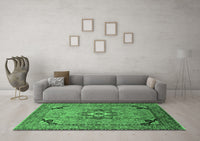 Machine Washable Oriental Emerald Green Industrial Rug, wshurb3254emgrn