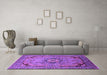 Machine Washable Oriental Purple Industrial Area Rugs in a Living Room, wshurb3254pur