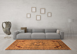 Machine Washable Oriental Orange Industrial Area Rugs in a Living Room, wshurb3254org