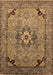 Machine Washable Oriental Brown Industrial Rug, wshurb3254brn