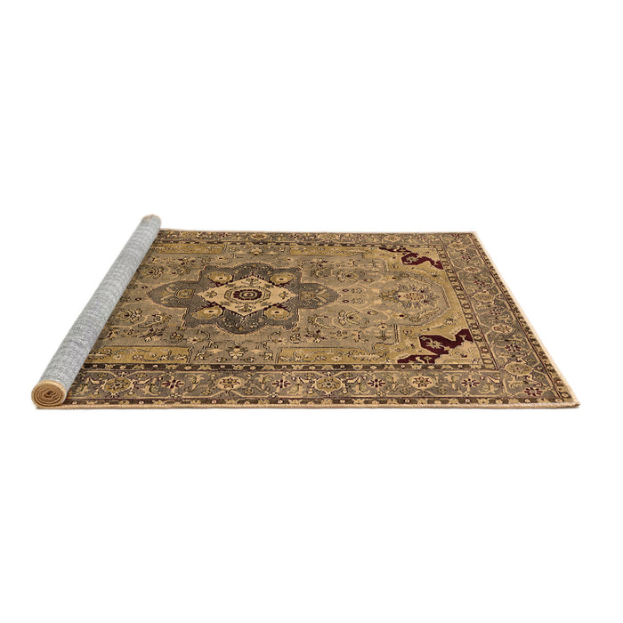 Sideview of Machine Washable Oriental Brown Industrial Rug, wshurb3254brn