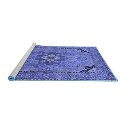 Sideview of Machine Washable Oriental Blue Industrial Rug, wshurb3254blu