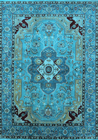 Oriental Light Blue Industrial Rug, urb3254lblu