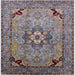 Square Mid-Century Modern Purple Oriental Rug, urb3254