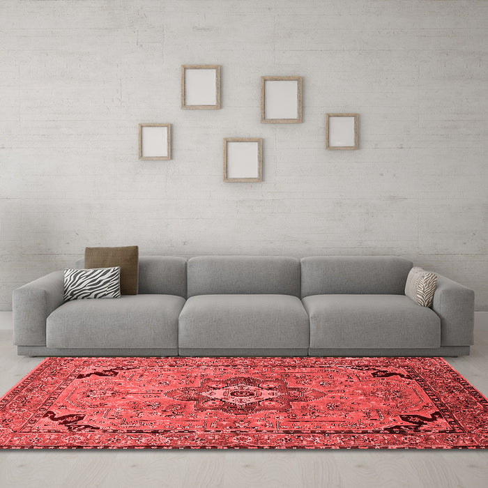 Industrial Red Washable Rugs