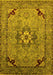 Machine Washable Oriental Yellow Industrial Rug, wshurb3254yw