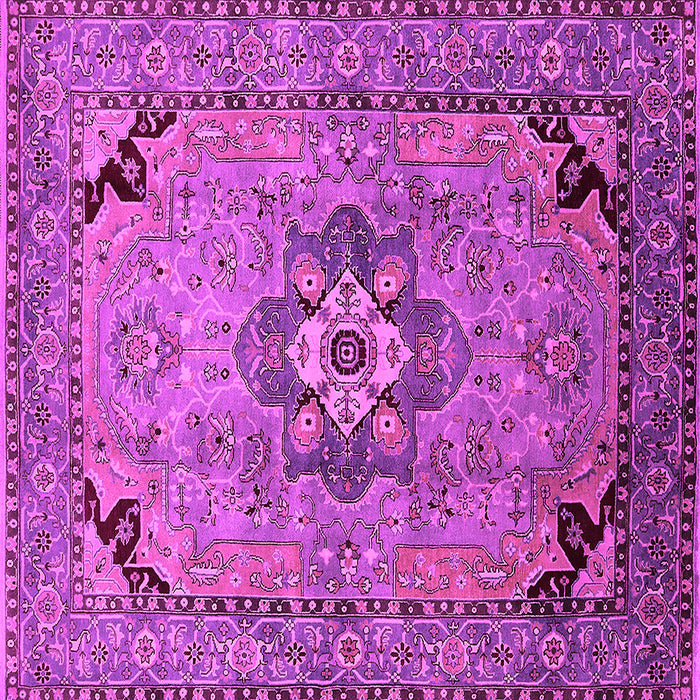 Square Machine Washable Oriental Pink Industrial Rug, wshurb3254pnk