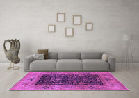 Machine Washable Oriental Purple Industrial Rug, wshurb3255pur