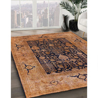 Mid-Century Modern Red Brown Oriental Rug, urb3255