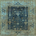 Square Oriental Light Blue Industrial Rug, urb3255lblu