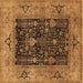 Square Machine Washable Oriental Brown Industrial Rug, wshurb3255brn