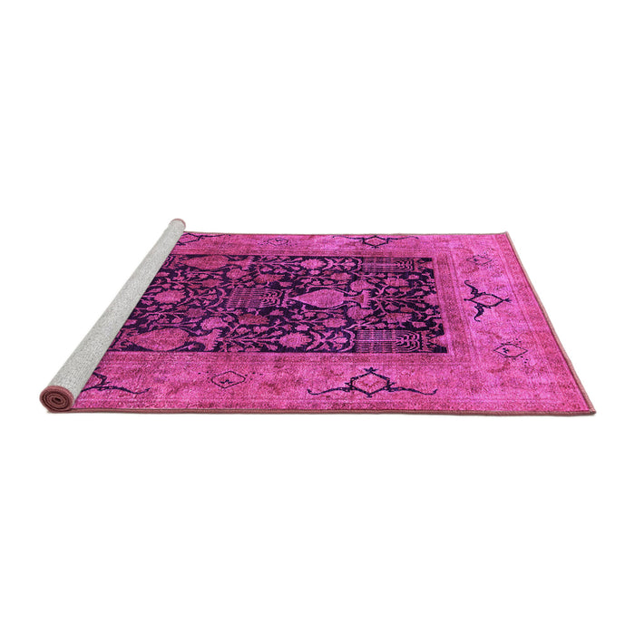 Sideview of Machine Washable Oriental Pink Industrial Rug, wshurb3255pnk