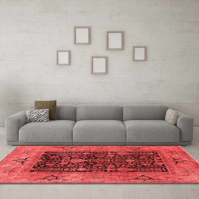 Industrial Red Washable Rugs