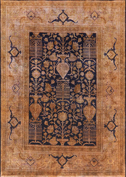 Mid-Century Modern Red Brown Oriental Rug, urb3255