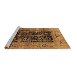 Sideview of Machine Washable Oriental Brown Industrial Rug, wshurb3255brn