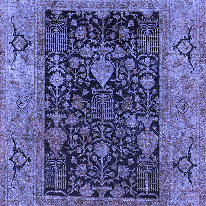 Machine Washable Oriental Blue Industrial Rug, wshurb3255blu