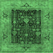 Square Oriental Emerald Green Industrial Rug, urb3255emgrn