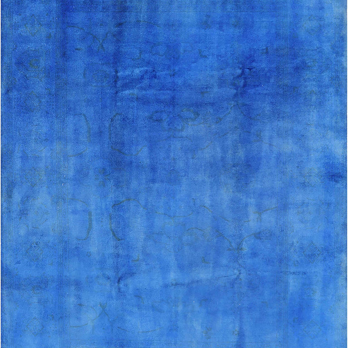 Mid-Century Modern Neon Blue Oriental Rug, urb3256