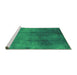 Sideview of Machine Washable Oriental Green Industrial Area Rugs, wshurb3256grn