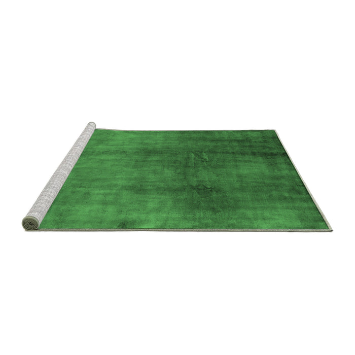 Sideview of Machine Washable Oriental Emerald Green Industrial Area Rugs, wshurb3256emgrn
