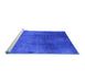 Sideview of Machine Washable Oriental Blue Industrial Rug, wshurb3256blu