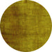 Round Oriental Yellow Industrial Rug, urb3256yw