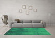 Machine Washable Oriental Green Industrial Area Rugs in a Living Room,, wshurb3256grn