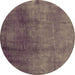 Round Oriental Brown Industrial Rug, urb3256brn