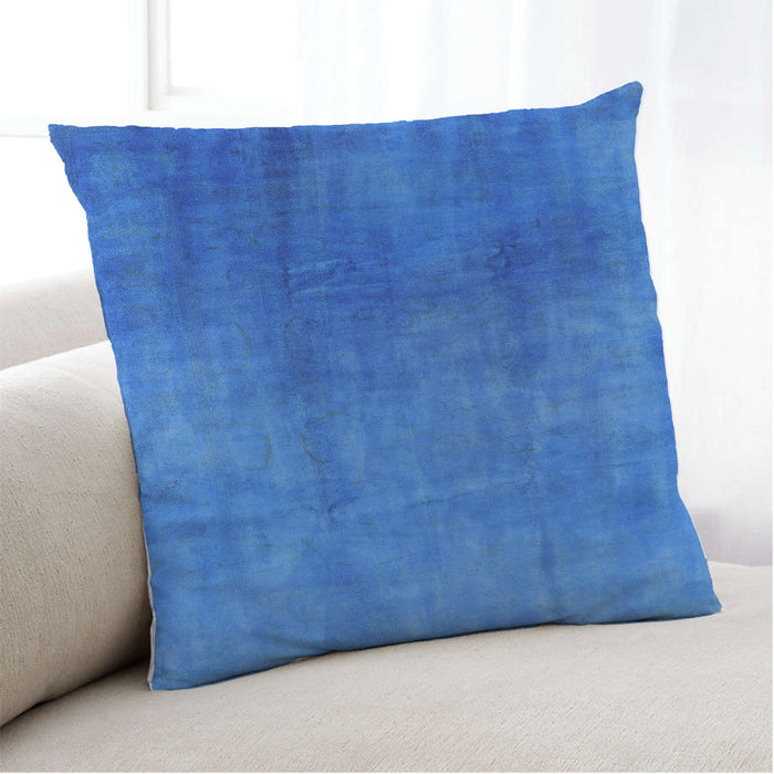 Lifestyle Image of Mid-Century Modern Urban Square Neon Blue Throw Pillow, 18 inch by 18 inch, pwurb3256