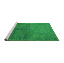 Sideview of Machine Washable Oriental Green Industrial Area Rugs, wshurb3257grn