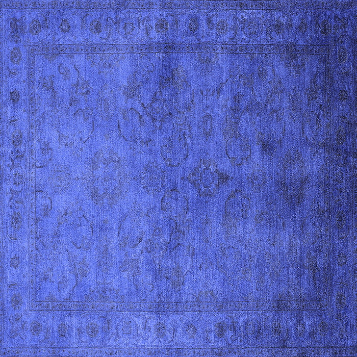 Square Oriental Blue Industrial Rug, urb3257blu