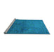 Sideview of Machine Washable Oriental Light Blue Industrial Rug, wshurb3257lblu