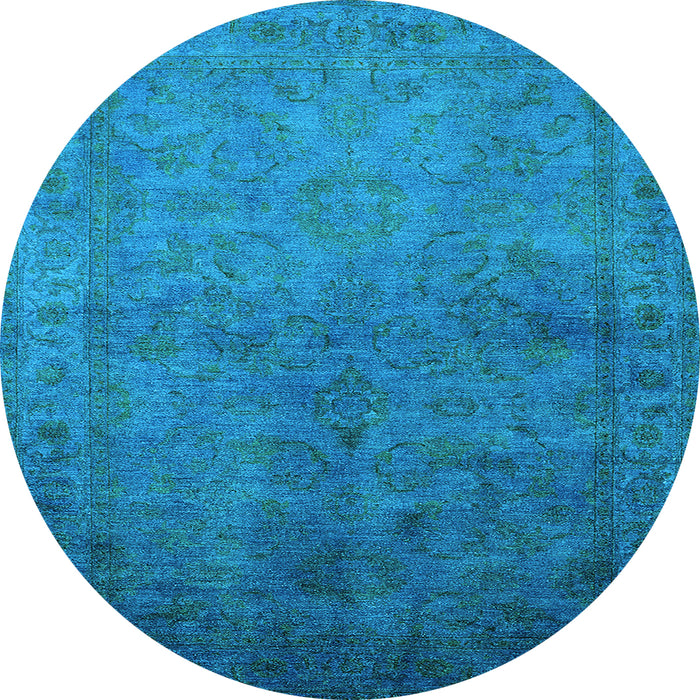 Round Oriental Light Blue Industrial Rug, urb3257lblu