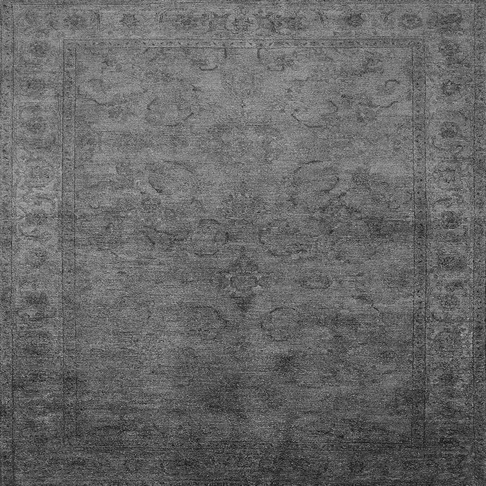 Square Machine Washable Oriental Gray Industrial Rug, wshurb3257gry