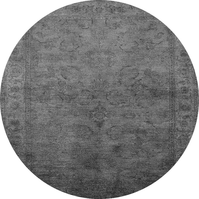Round Oriental Gray Industrial Rug, urb3257gry