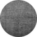 Round Oriental Gray Industrial Rug, urb3257gry