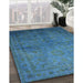 Mid-Century Modern Blue Ivy Blue Oriental Rug in Family Room, urb3257