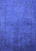 Machine Washable Oriental Blue Industrial Rug, wshurb3257blu