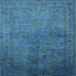 Square Mid-Century Modern Blue Ivy Blue Oriental Rug, urb3257